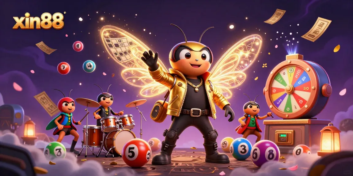 Experience vibrant excitement with xin88 in a lively 3D casino scene featuring dynamic lottery elements.