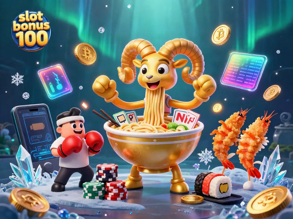 Engage players with slot bonus 100 in a vibrant, action-packed casino scene.