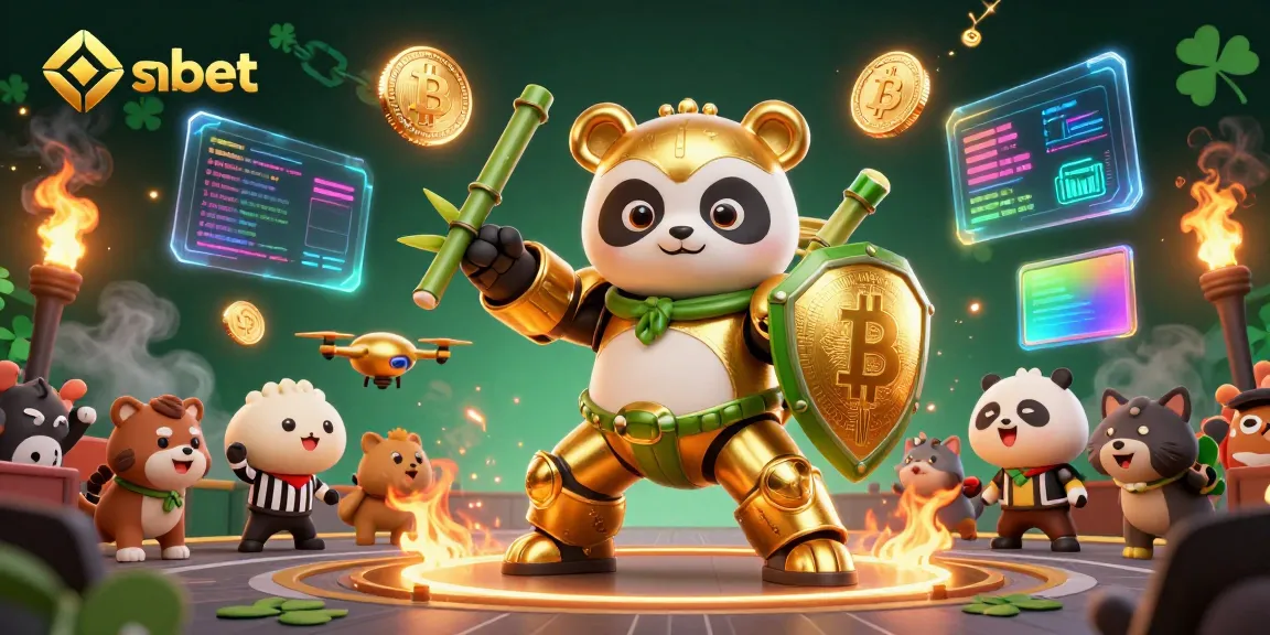 Experience shbet's exciting gameplay with a dynamic 3D panda battling in a lavish casino arena.