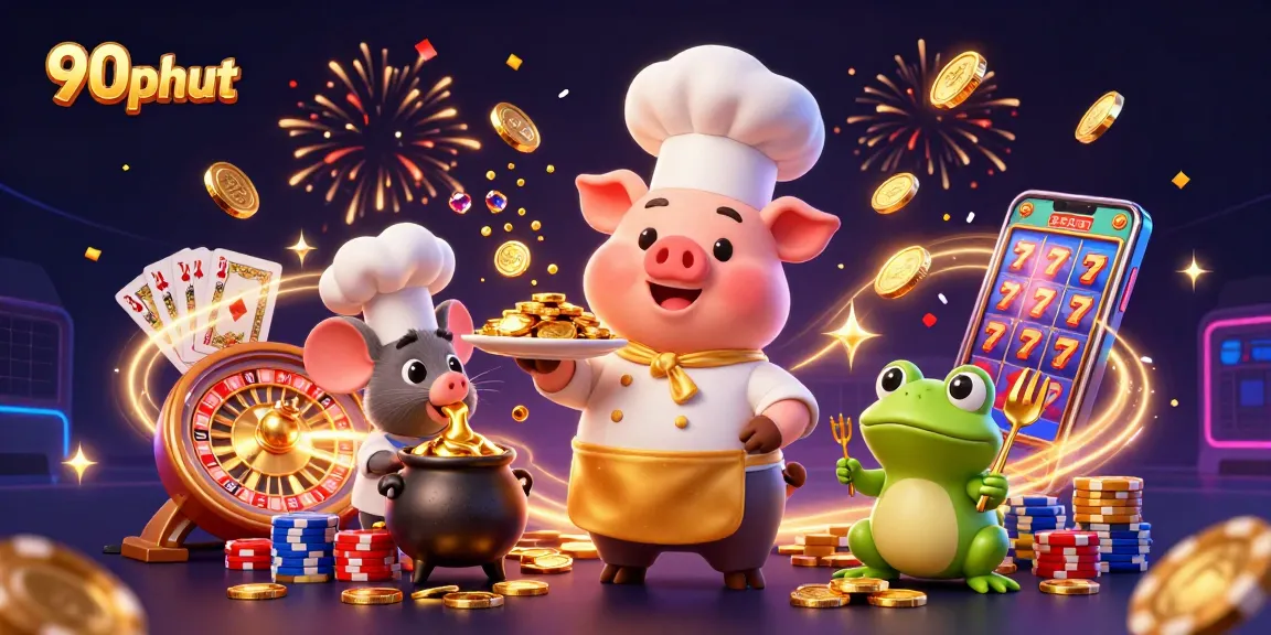 Experience exciting gameplay at 90phut with dynamic gold coins and engaging casino characters