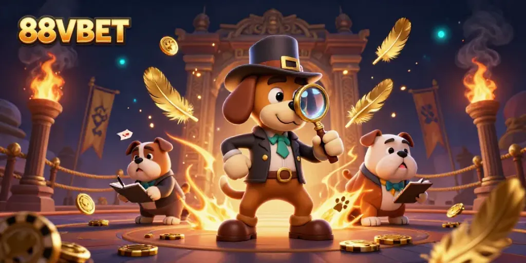 Engage in thrilling gaming action at 88VBET with a detective scene filled with clues and treasure.