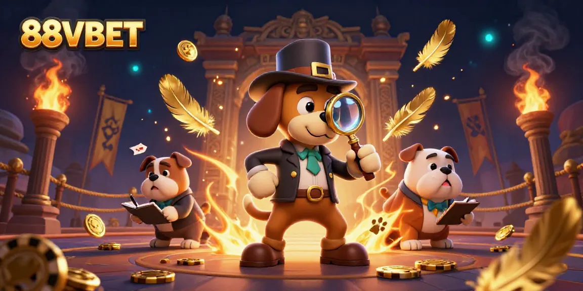 Engage in thrilling gaming action at 88VBET with a detective scene filled with clues and treasure.