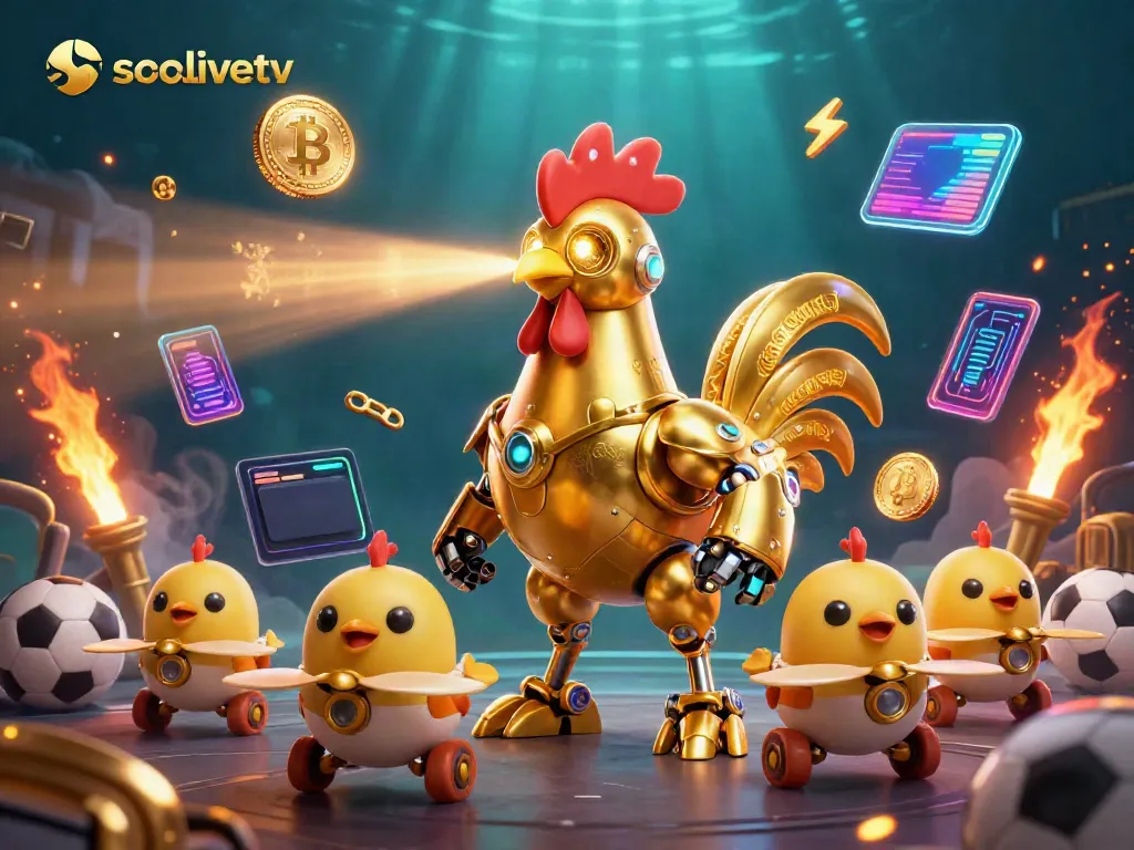 Watch the exciting Socolivetv golden rooster robot and its baby chick drones in action!