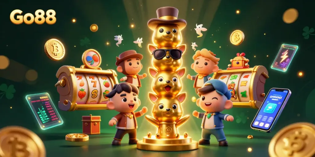 Experience thrilling gameplay at Go88 with vibrant slots, crypto elements, and dynamic casino action.